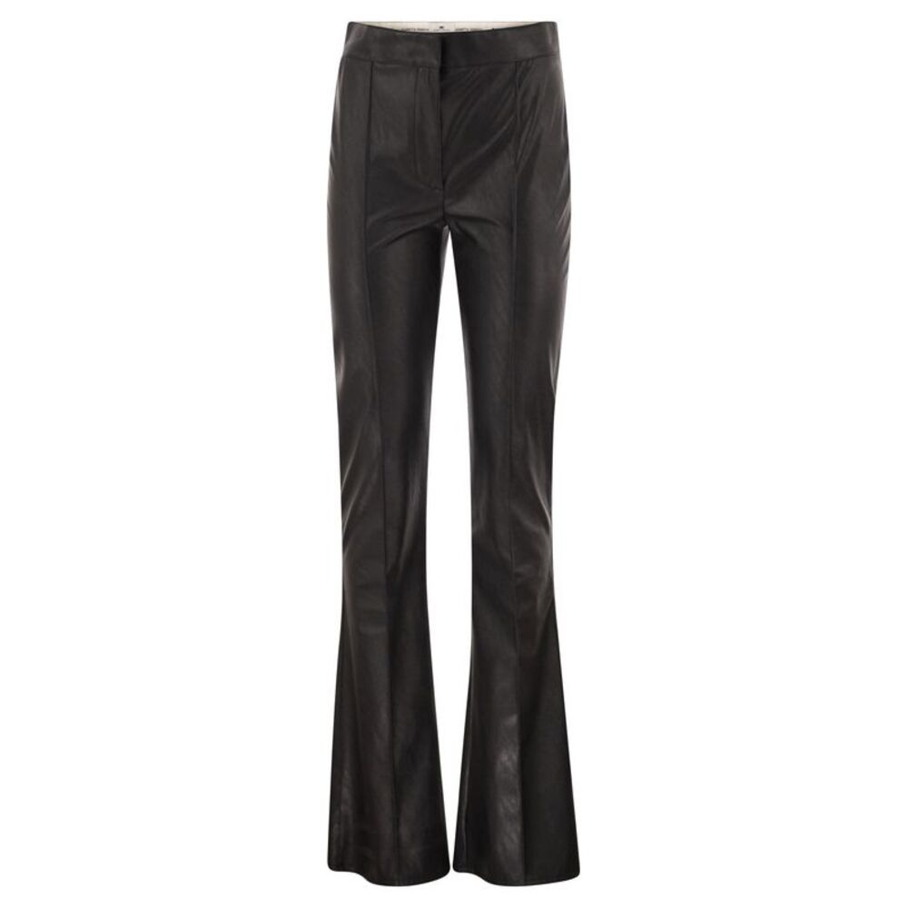 Elisabetta Franchi Women Faux Leather-Effect Flared Trousers